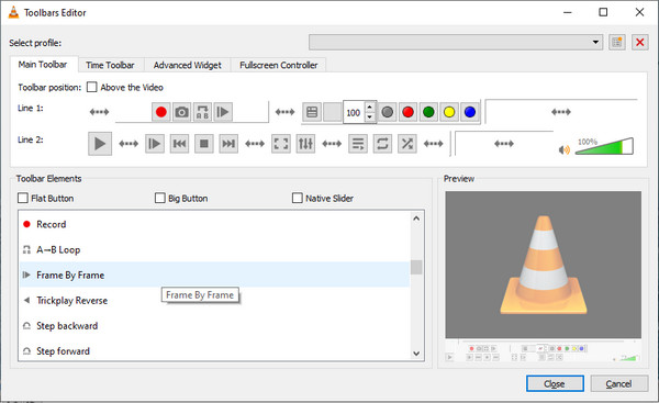 VLC Tools ramme for ramme