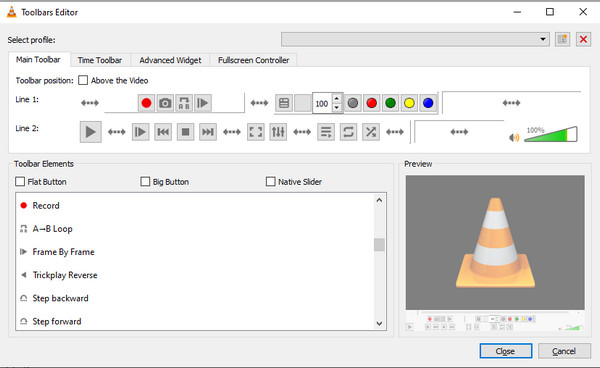 VLC Tools Zeile 2