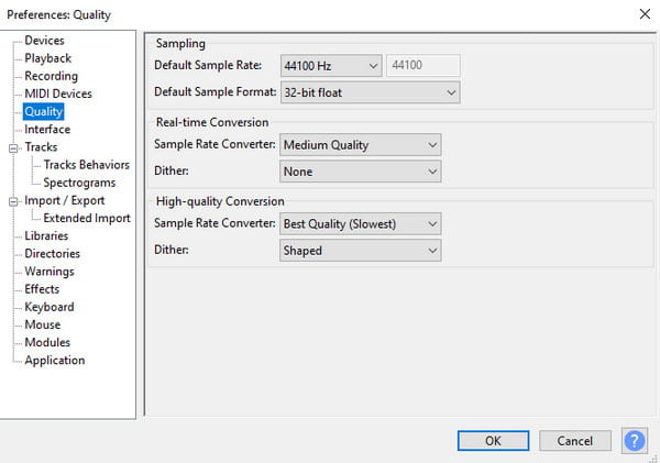 Audacity Preferences