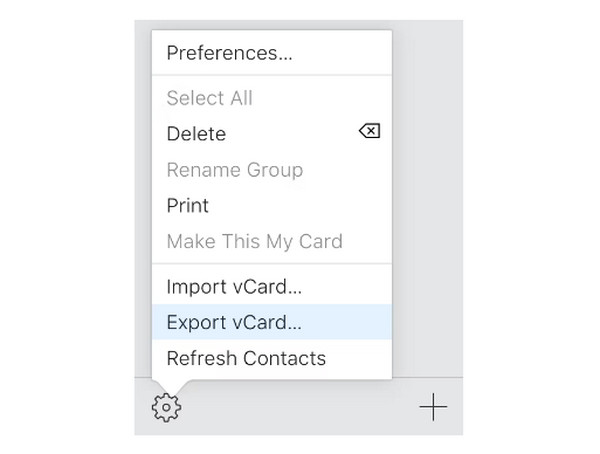 iCloud Export VCard