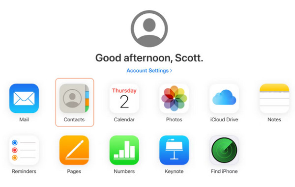 תפריט קבצים של iCloud