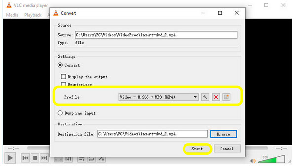 VLC Media Player 264 Dateikonverter