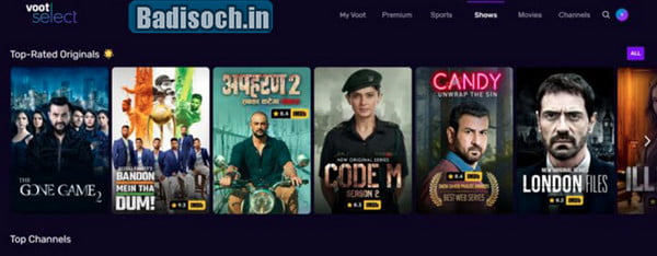 Website der VOOT-Hindi-Serie