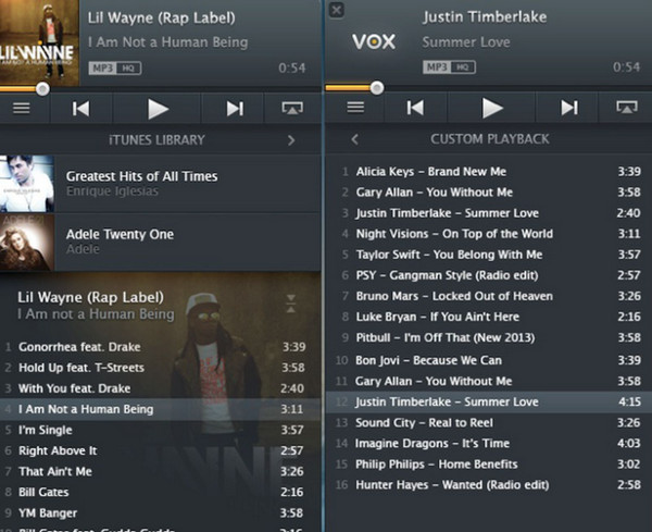חלופות של Vox iTunes
