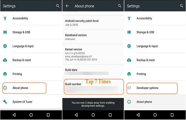 Android 4.2 e versioni successive Debug USB