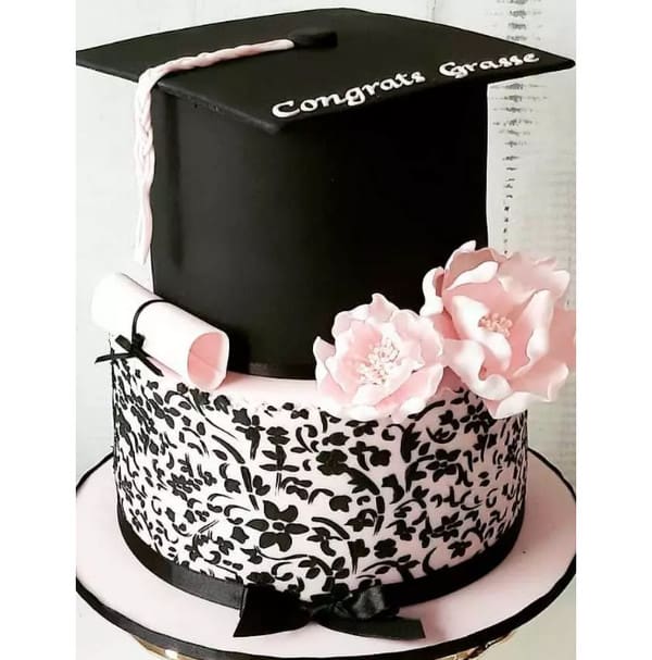 Black and Pink Graduation Cake Ideas