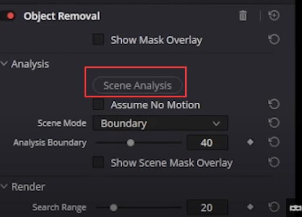 Klikk på Sceneanalyse