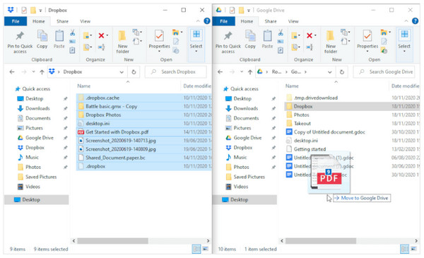 Drag and Drop Your Files from Dropbox to Google Drive