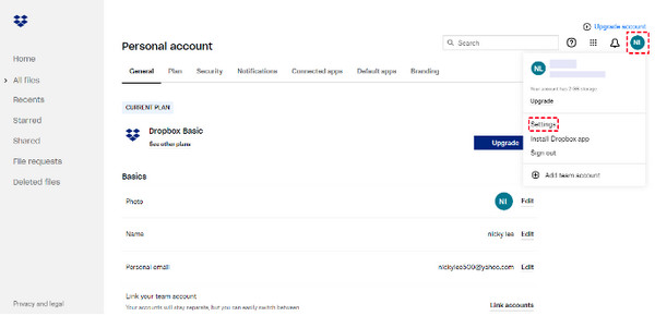 Dropbox Hesap Ekle