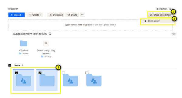 Dropbox Dosya Seçme