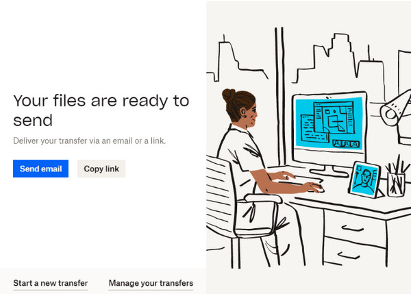 Dropbox Send e-mail eller kopier link