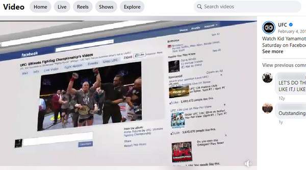 फ़ेसबुक मुफ़्त UFC स्ट्रीम देखें