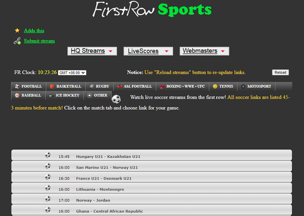 Firstrow Sports 免費 UFC 直播