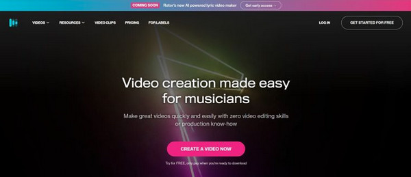 Rotor AI musikkvideogenerator