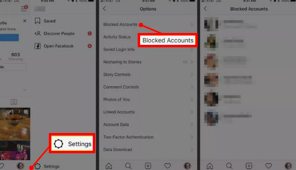 Deblokkeer iemand van Instagram via profielinstellingen