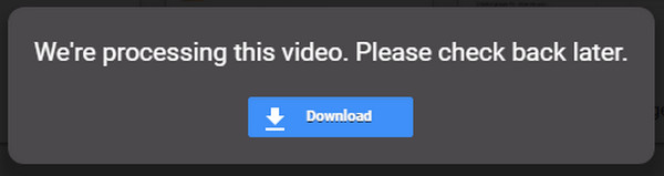 Video Still Processing Error Message