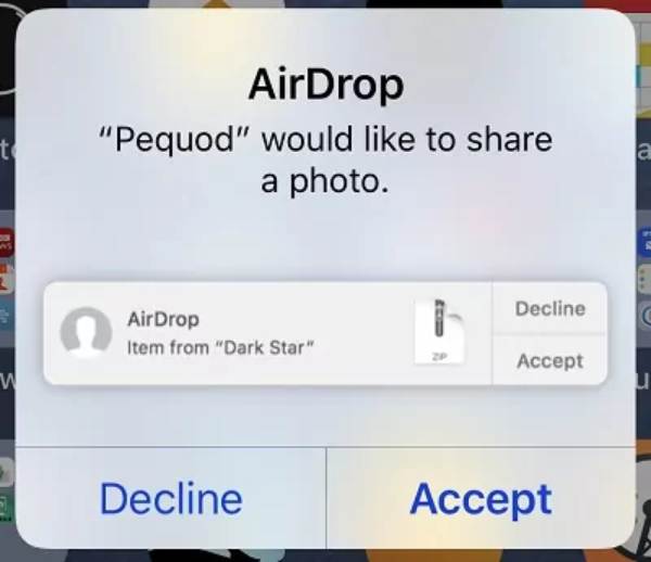 iPhone'da Airdrop'u kabul edin