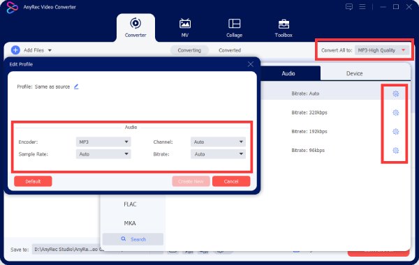 Ajustar la configuración de salida