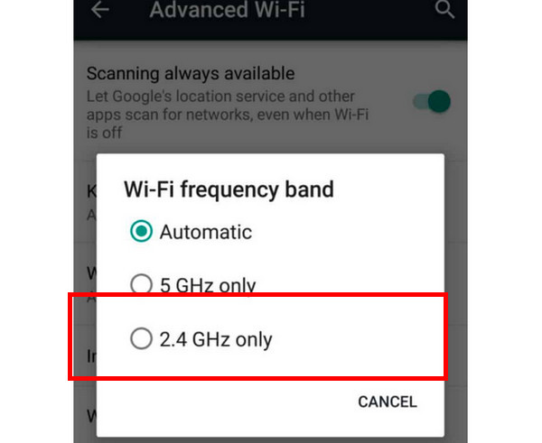 Android Abbassa la frequenza