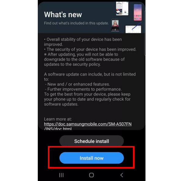 מערכת הפעלה Android Update