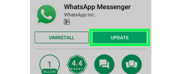 Android ažurirajte WhatsApp