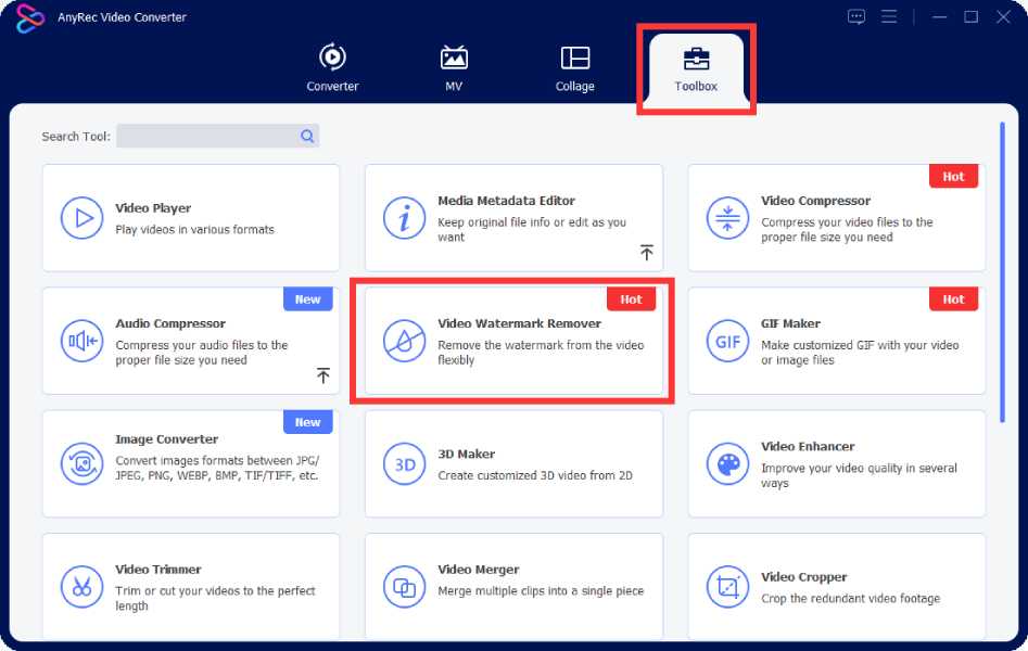 Dispositivo di rimozione filigrana video Anyrec