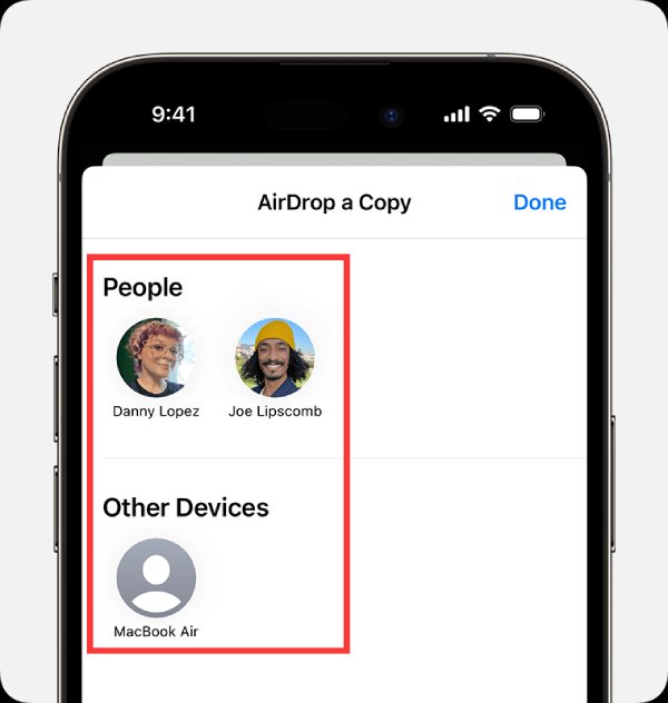 Wählen Sie die Benutzer aus, mit denen Sie auf dem iPhone teilen möchten