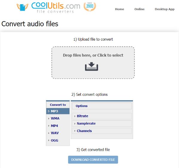 Converti AUD in MP3 Coolutils