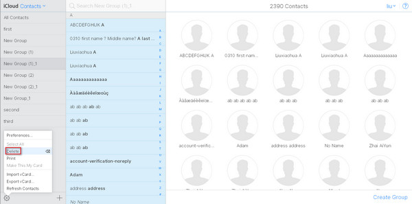 Delete Multiple Contacts with iCloud