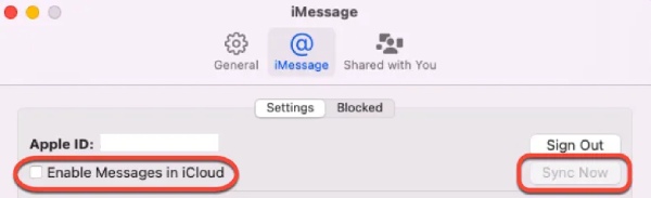 تمكين iMessage في iCloud