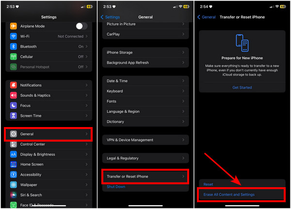 Borrar todo el contenido y la configuración