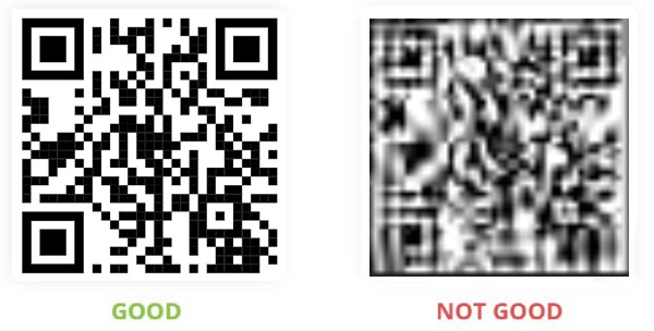 Defecte beeldcompressie tot de wazige QR-codes