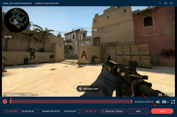 إنهاء سجل CSGO AnyRec