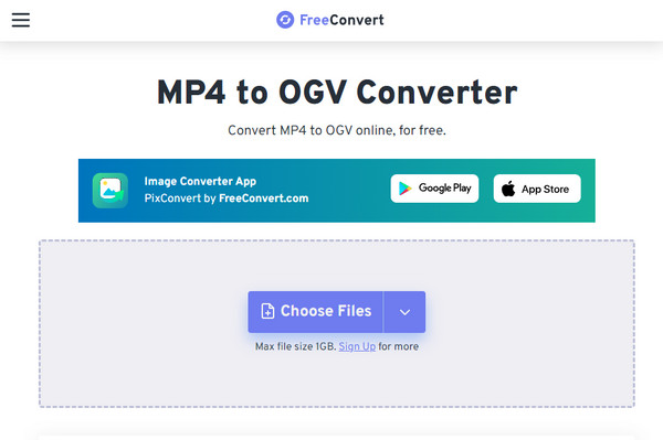 FreeConvert MP4 till OGV