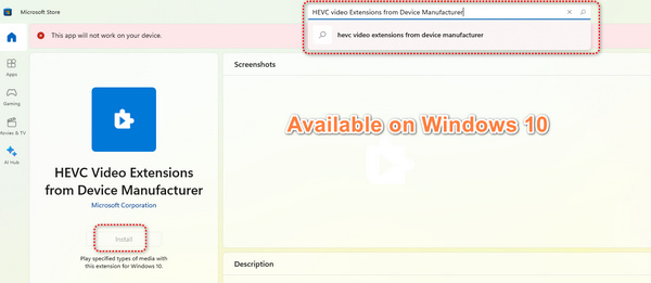 HEVC Codec Windows 10
