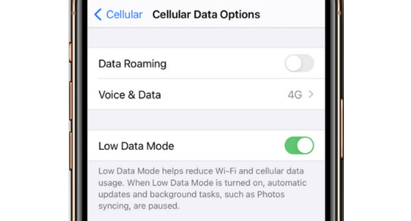 iPhone Zakázat režim nízkého objemu dat
