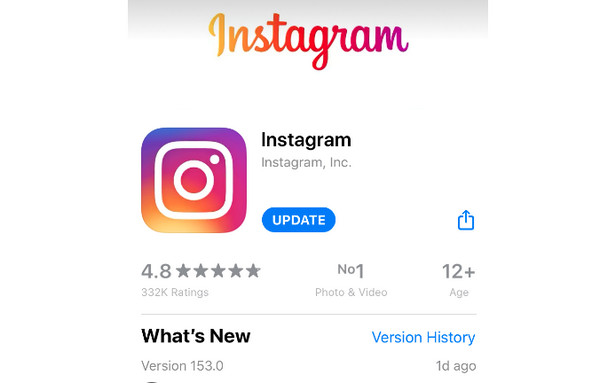Обновить iPhone в Instagram