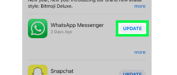 iPhone-oppdatering WhatsApp