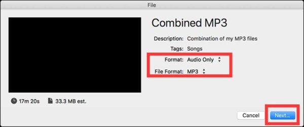 Unisci file MP3 iMovie