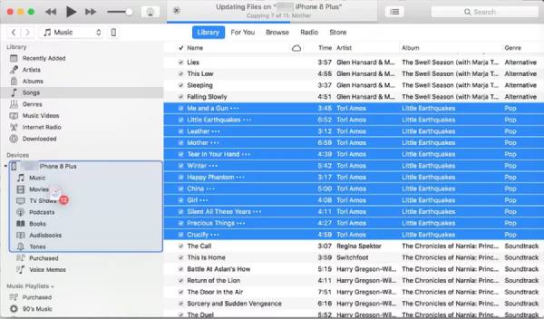 Muzyka z komputera na iPhone'a ręcznie iTunes