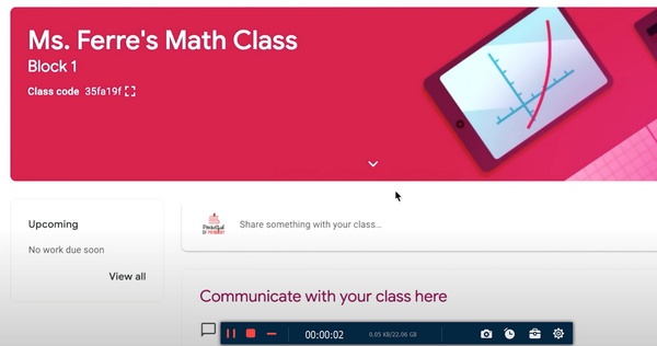 Optag Google Classroom AnyRec