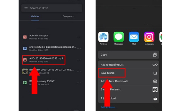 Сохранение музыки из облачного хранилища