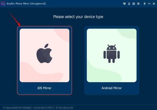 Wählen Sie iOS Mirror
