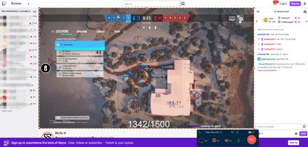 سجل Twitch Streams Anyrec