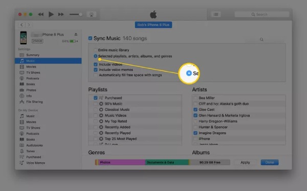 Sync Certain Music Files from Computer
