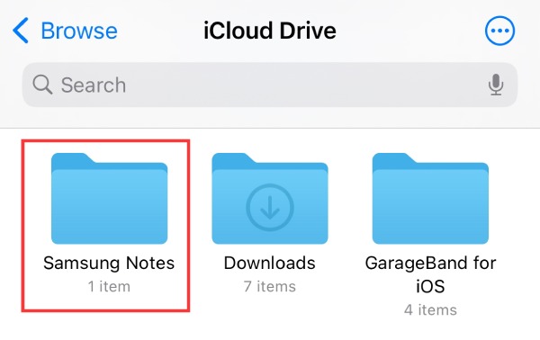 ถ่ายโอน Samsung Notes ไปยัง iPhone iCloud