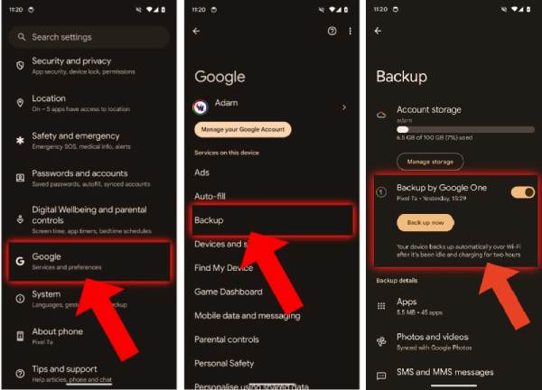 Transferir mensagens de texto do Android para o computador do Google