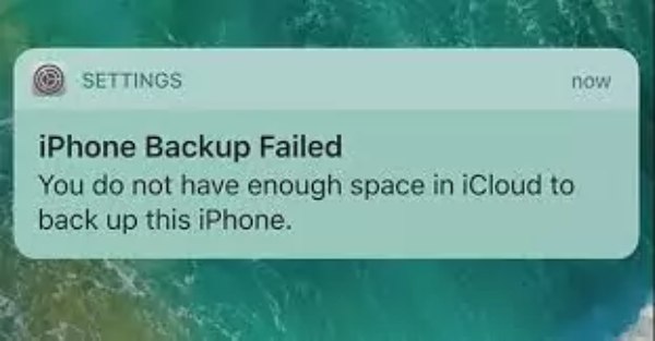 Mislykket backup af iPhone