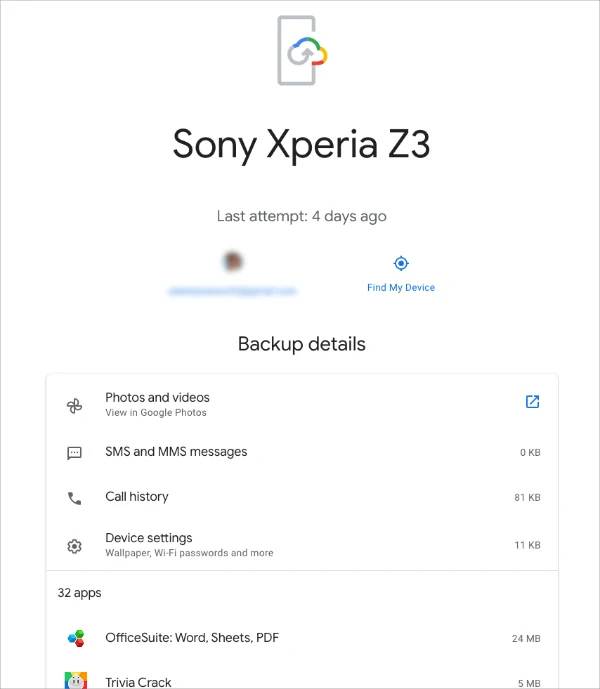 הצג הודעות טקסט גיבוי Google One