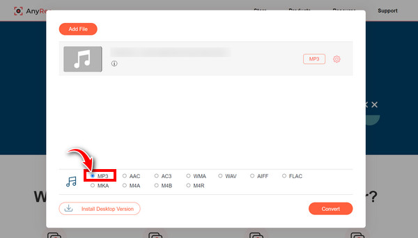 Anyrec Online Odaberite MP3